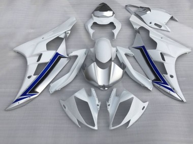 Affordable 2006-2007 Yamaha YZF R6 Motorcycle Fairings - White Silver Blue Black Australia
