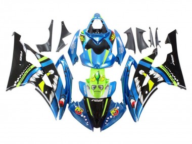 Affordable 2008-2016 Yamaha YZF R6 Motorcycle Fairings - Blue Green Glossy Black Shark Australia