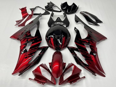 Affordable 2008-2016 Yamaha YZF R6 Motorcycle Fairings - Red Glossy Black Fade Australia