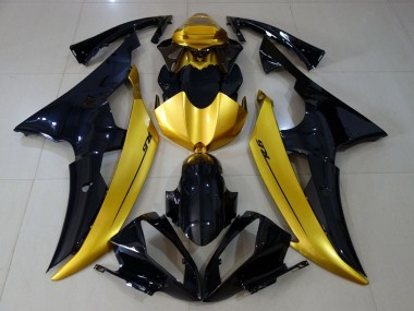 Affordable 2008-2016 Yamaha YZF R6 Motorcycle Fairings - Gold Glossy Black Australia