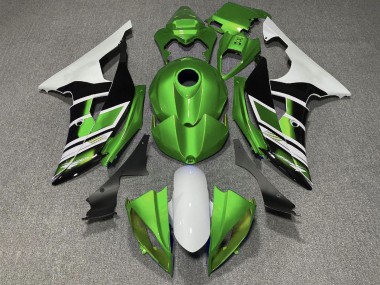 Affordable 2008-2016 Yamaha YZF R6 Motorcycle Fairings - White Green Glossy Black Stripe Australia