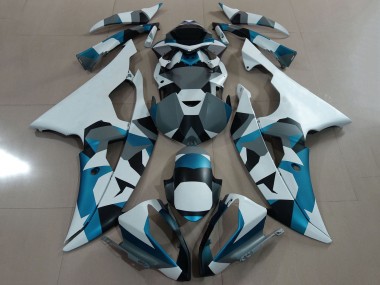 Affordable 2008-2016 Yamaha YZF R6 Motorcycle Fairing - White Blue Grey Black Camouflage Australia