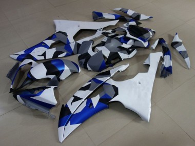 Affordable 2008-2016 Yamaha YZF R6 Motorcycle Fairings - White Blue Grey Camouflage Australia