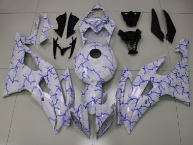 Affordable 2008-2016 Yamaha YZF R6 Motorcycle Fairings - White Blue Lightning Australia