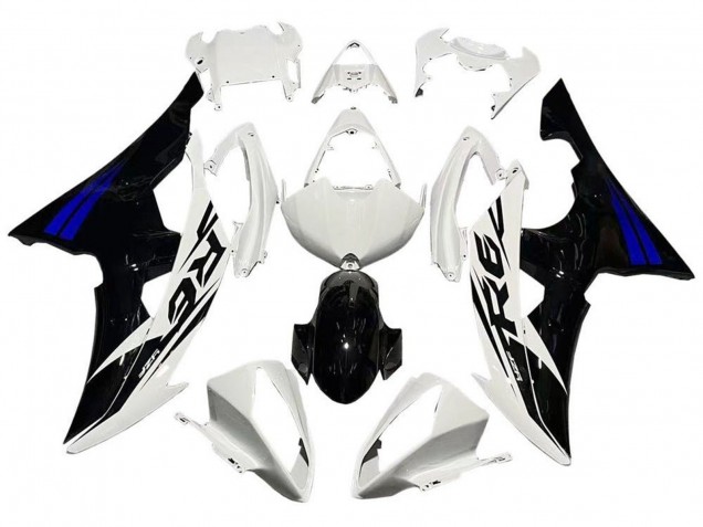2008-2016 Yamaha YZF R6 Motorcycle Fairings - White Blue Glossy Black Australia