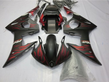 Affordable 2005 Yamaha YZF R6 Motorcycle Fairings - Matte Black Matte Red Flame Australia