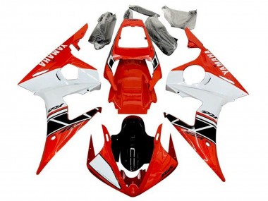 Affordable 2003-2004 Yamaha YZF R6 Motorcycle Fairings - Red White Glossy Black Stripe Australia