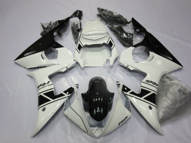 Affordable 2003-2004 Yamaha YZF R6 Motorcycle Fairings - White Glossy Black Australia