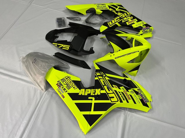 2006-2008 Triumph Daytona 675 Triple Motorcycle Fairings - Yellow Matte Black Australia