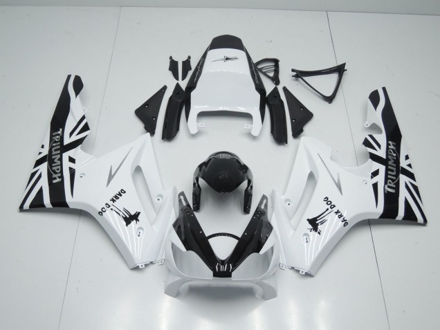 2006-2008 Triumph Daytona 675 Triple Motorcycle Fairings - White Glossy Black Dark Dog Australia