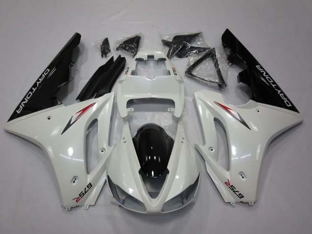 2009-2012 Triumph Daytona 675 Triple Motorcycle Fairing - White Glossy Black Australia