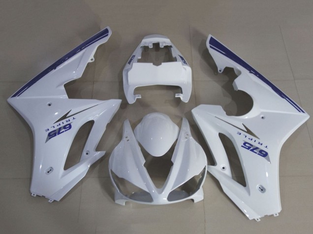 2009-2012 Triumph Daytona 675 Triple Motorcycle Fairing Kits - White Blue Australia
