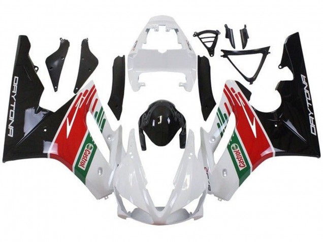 2009-2012 Triumph Daytona 675 Triple Motorcycle Fairings - White Red Green Glossy Black Castrol Australia