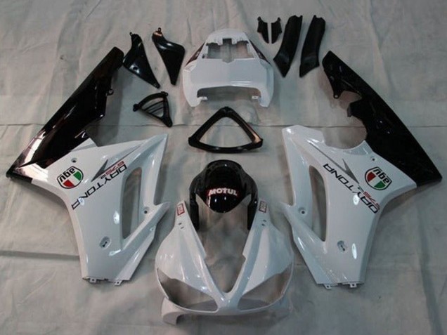 2009-2012 Triumph Daytona 675 Triple Motorcycle Fairings - White Glossy Black Motul Australia