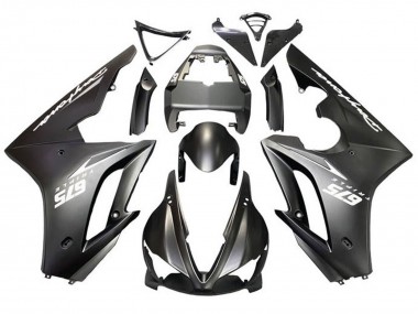 Affordable 2009-2012 Triumph Daytona 675 Triple Motorcycle Fairings - Matte Black White Decals Australia