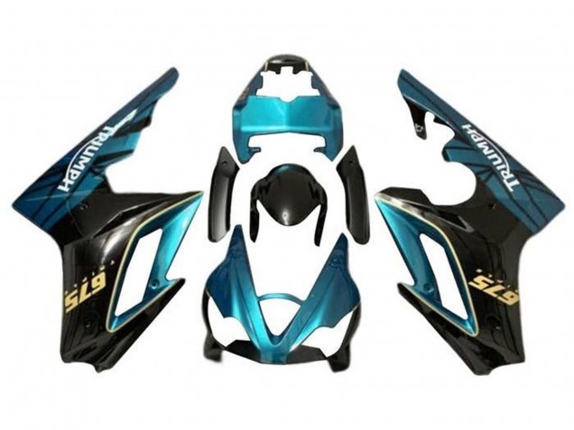 2009-2012 Triumph Daytona 675 Triple Motorcycle Fairing - Teal Blue Glossy Black Australia