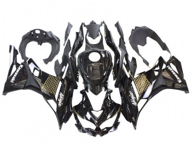 2019-2025 Kawasaki ZX4R ZX-4RR Motorcycle Fairings - Glossy Black White Gold Australia