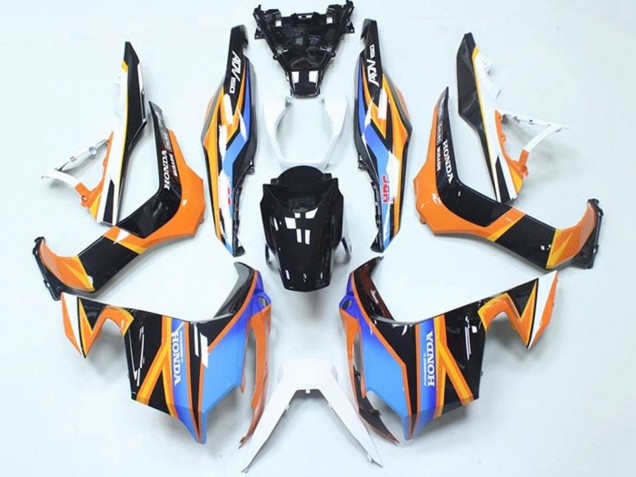2018-2021 Honda ADV150 Motorcycle Fairings - Blue Orange Glossy Black Australia