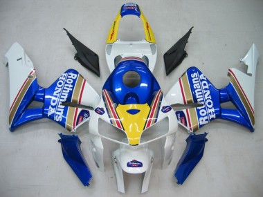 Affordable 2005-2006 Honda CBR600RR Motorcycle Fairings - Blue White Yellow Rothmans Australia