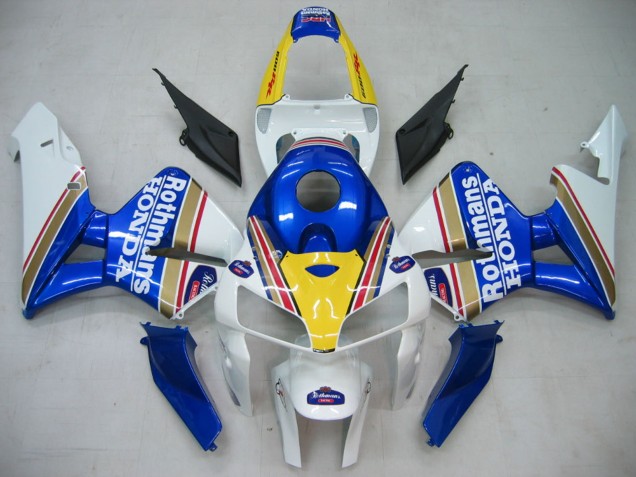 2005-2006 Honda CBR600RR Motorcycle Fairings - Blue White Yellow Rothmans Australia