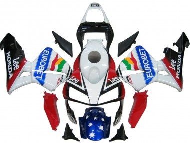 Affordable 2003-2004 Honda CBR600RR Bike Fairings - White Red Blue Glossy Black EuroBet Australia