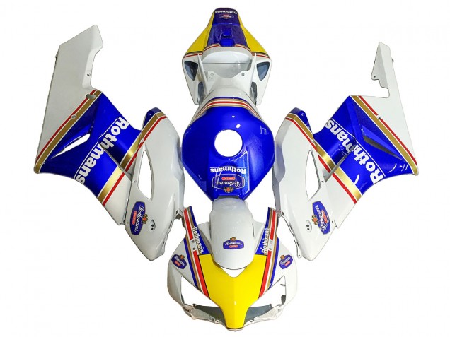 2004-2005 Honda CBR1000RR Motorcycle Fairings - White Blue Yellow Rothmans Australia