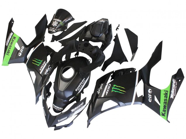 2018-2024 Kawasaki EX400 Motorcycle Fairings - Matte Black Green Monster Showr Snow Australia