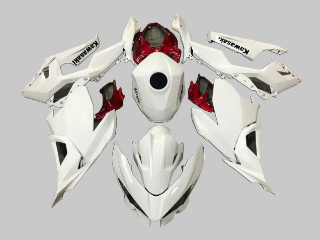 2018-2024 Kawasaki EX400 Motorcycle Fairings - White Red Black Australia