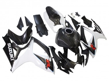 Affordable 2006-2007 Suzuki GSXR 600/750 Motorcycle Fairings - Black White Carbon Fiber Style Australia