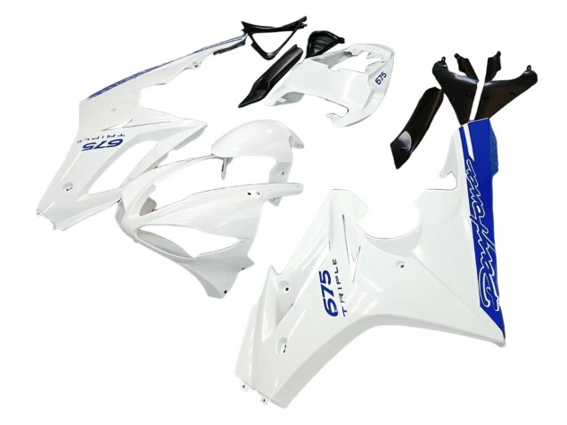 2006-2008 Triumph Daytona 675 Motorcycle Fairings - White Blue Australia