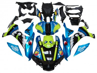 Affordable 2015-2019 Yamaha YZF R1 Motorcycle Fairings - Blue Green Black Shark Australia
