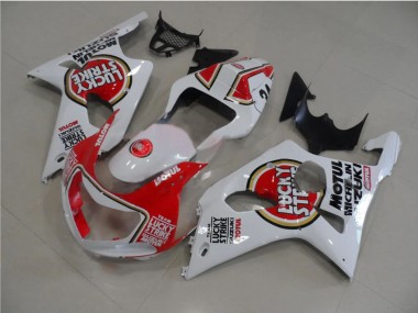 Affordable 2000-2002 Suzuki GSXR 1000 Motorcycle Fairings - White Red Lucky Strike Australia