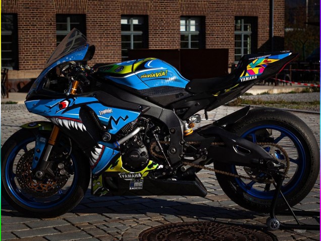 2015-2019 Yamaha YZF R1 Motorcycle Fairings - Blue Yellow Shark Australia