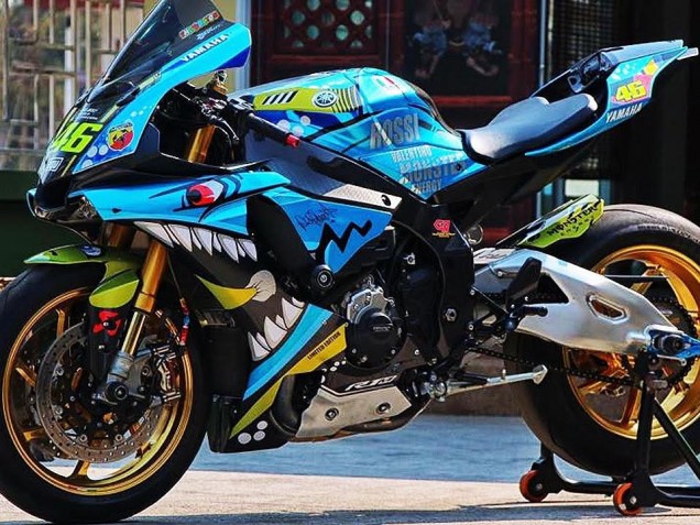2015-2019 Yamaha YZF R1 Motorcycle Fairings - Blue Yellow Shark Australia