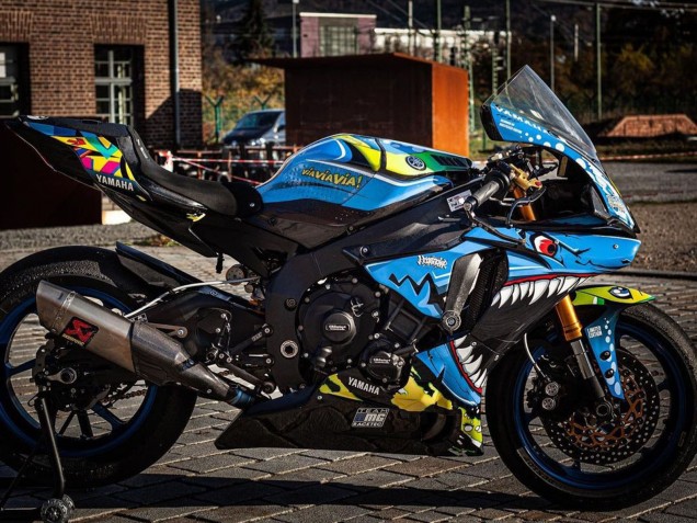 2015-2019 Yamaha YZF R1 Motorcycle Fairings - Blue Yellow Shark Australia