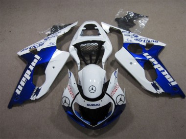 Affordable 2000-2002 Suzuki GSXR 1000 Motorcycle Fairings - White Blue Jordan Motul Australia