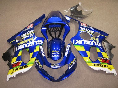 Affordable 2000-2002 Suzuki GSXR 1000 Motorcycle Fairings - Blue Yellow White Telefonica MoviStar Australia