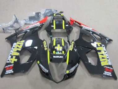 Affordable 2003-2004 Suzuki GSXR 1000 Motorcycle Fairings - Glossy Black Red Yellow Rizla Australia