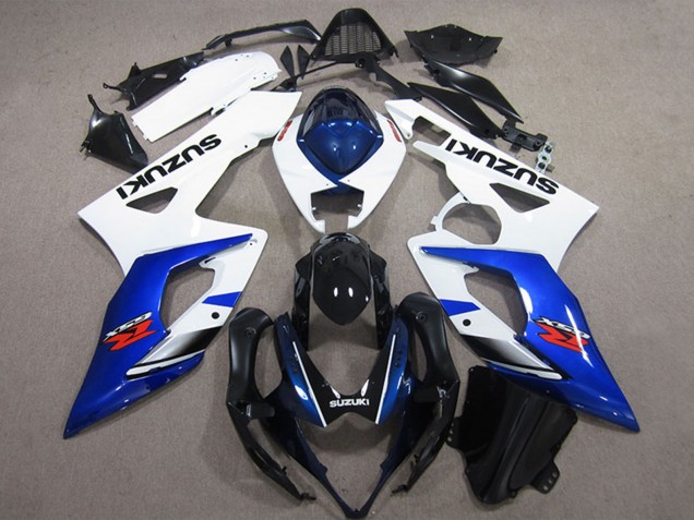 2005-2006 Suzuki GSXR 1000 Bike Fairings - White Blue Glossy Black Australia