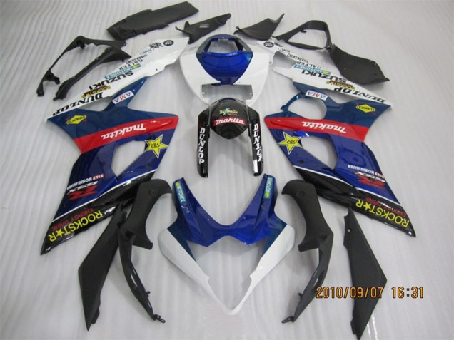 2005-2006 Suzuki GSXR 1000 Motorcycle Fairings - Blue White Red Black Rockstar Australia