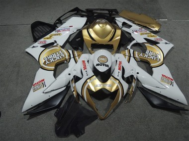 Affordable 2005-2006 Suzuki GSXR 1000 Motorcycle Fairings - White Gold Lucky Strike Motul Australia