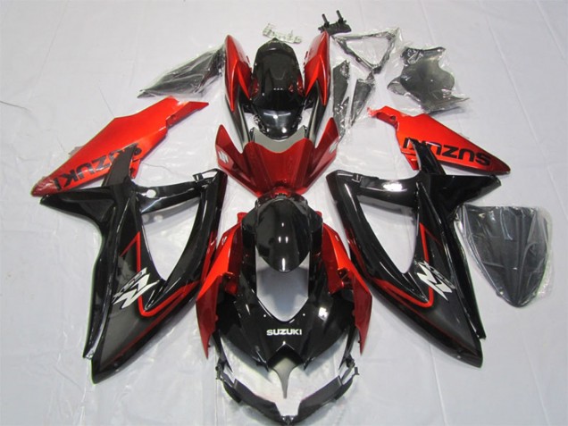 2007-2008 Suzuki GSXR 1000 Motorcycle Fairing - Glossy Black Red Australia