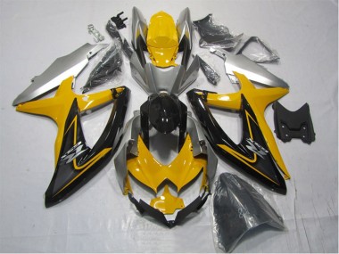 Affordable 2007-2008 Suzuki GSXR 1000 Motorcycle Fairing Kits - Yellow Silver Black Australia