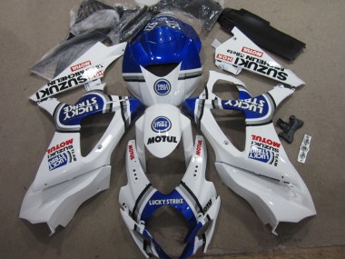 Affordable 2007-2008 Suzuki GSXR 1000 Motorcycle Fairings - White Blue Lucky Strike Red Motul Australia