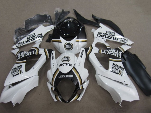 2007-2008 Suzuki GSXR 1000 Motorcycle Fairing - White Black Lucky Strike Motul Australia