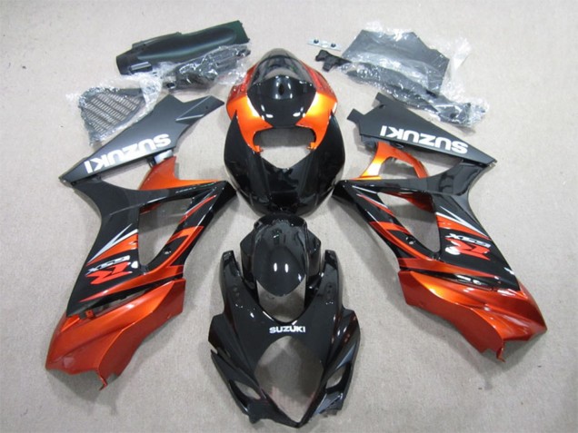 2007-2008 Suzuki GSXR 1000 Motorcycle Fairing - Glossy Black Orange Australia