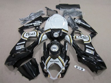 Affordable 2007-2008 Suzuki GSXR 1000 Motorcycle Fairings - White Black Lucky Strike Motul Australia