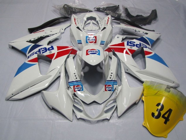 2009-2016 Suzuki GSXR 1000 Motorcycle Fairings - White Blue Red Pepsi 34 Australia