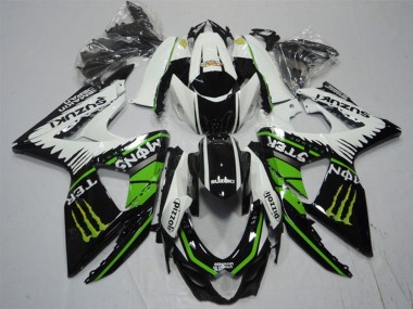 Affordable 2009-2016 Suzuki GSXR 1000 Motorcycle Fairings - White Green Monster Black Pizzoli Australia