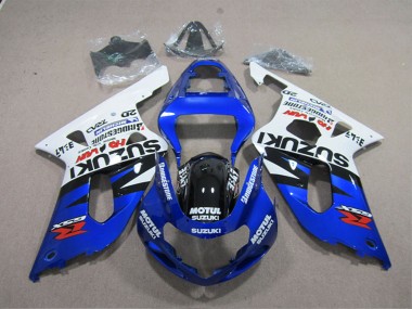 Affordable 2001-2003 Suzuki GSXR 600 Motorcycle Fairings - White Blue Black Motul Australia